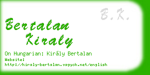 bertalan kiraly business card